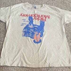 Men's Cream Graphic T-Shirt Ricky Montgomery